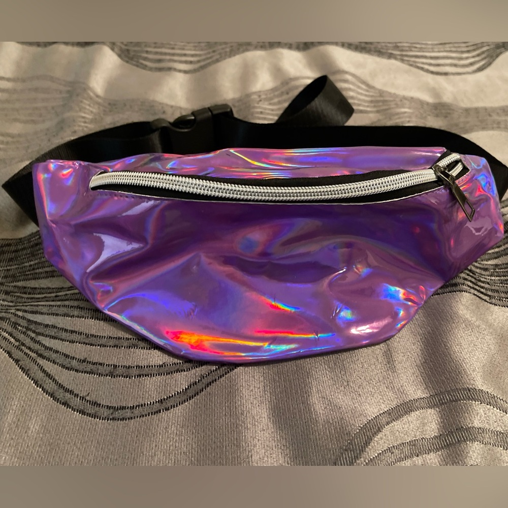 Metallic Fanny Pack - Purple/Black Combo